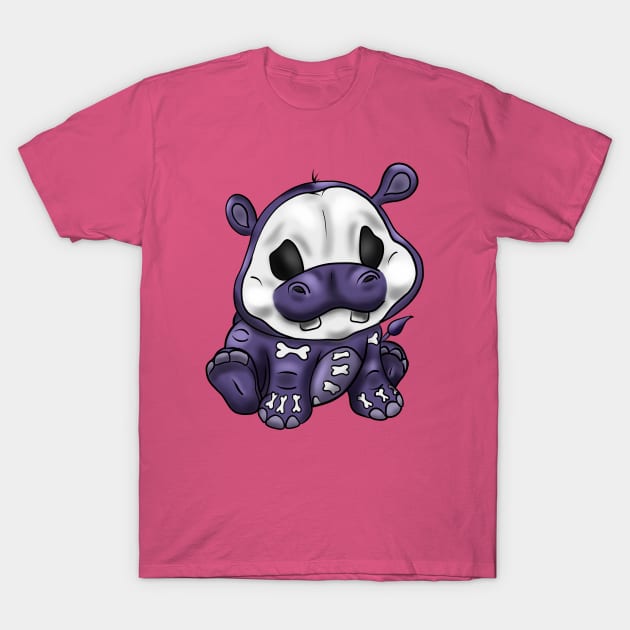 Baby Hippo Skeleton T-Shirt by Danispolez_illustrations